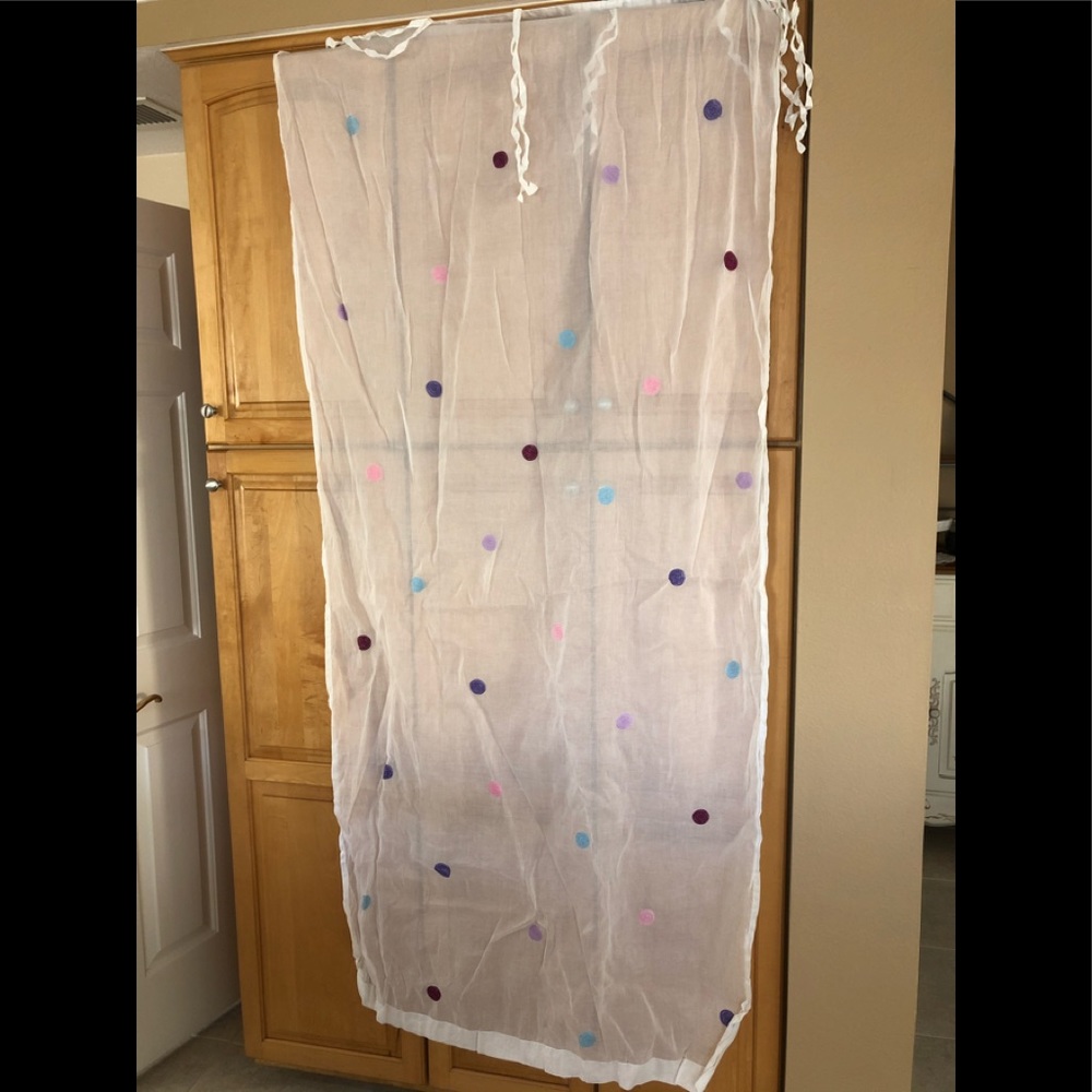 ETHAN ALLEN girlie girl dot bed canopy panels - 5